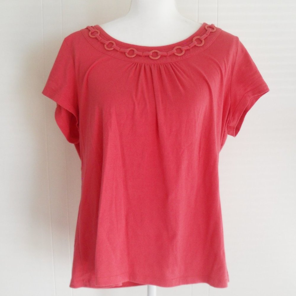 R-Q-T Women's 1X Coral Cap Sleeve Top - Picture 4 of 9